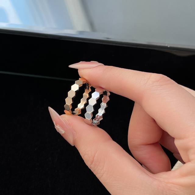 bee My Love Wide Ring Size 5678 Ring Width 4Mm Cnc Crafted Honeycomb Ring The