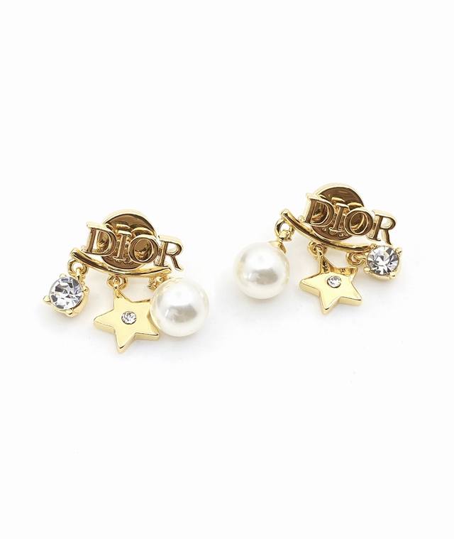 cd Alphabet Five-Pointed Star Earrings Made Of Brass 925 Silver Needle