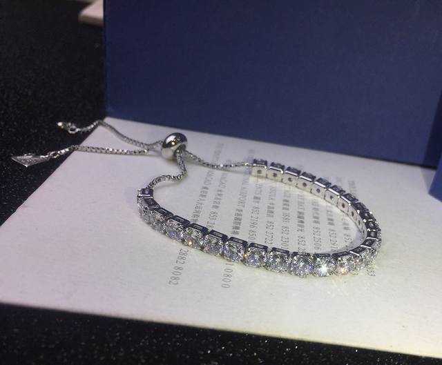 Swarovski#Swarovski A Row Of Crystal Bracelets Original Telescopic Adjustment De
