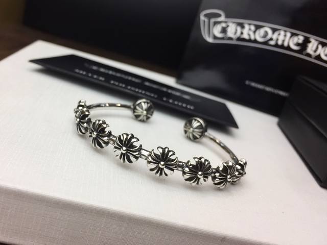 Special Price Chrome Heart Open Cross Flower Bracelet