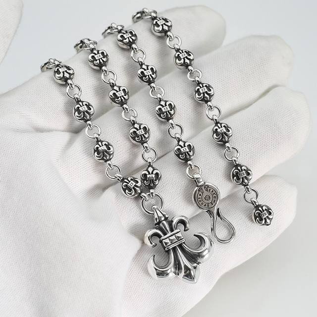 chrome Hearts Chrome Heart Anchor Pendant Ball Anchor Necklace