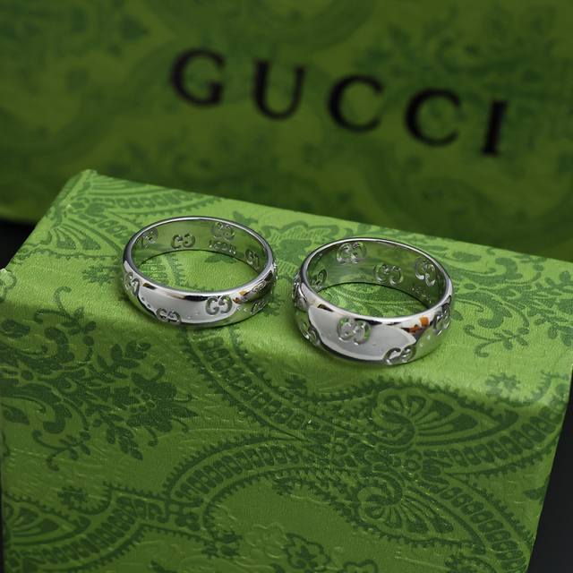 gucci Gucci New Single-Sided Double G Couple Ring Color Platinum Weight About