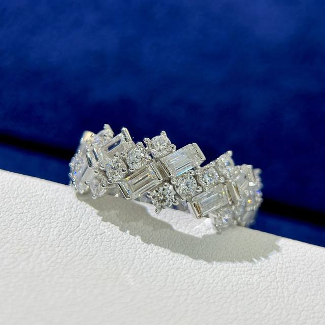 a4585 Kajia's New And Unique Three-Row Diamond Square Diamond Ring Diamond Je