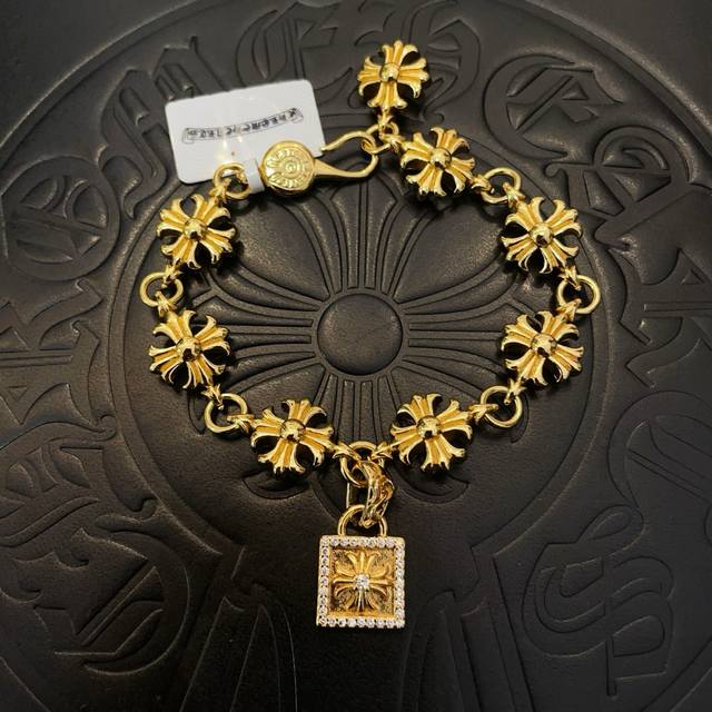 New Counter Quality Chrome Hearts Chrome Hearts Cross Flower Square Brand Bracel