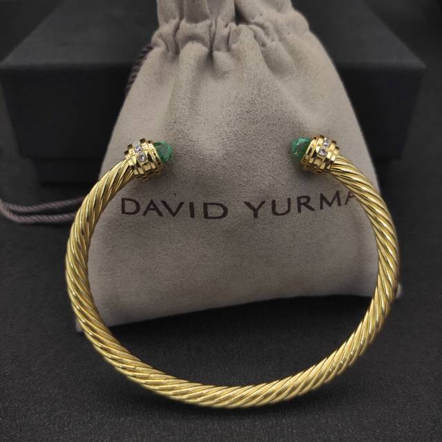 David Yurman 5Mm Gold With Blue Diamond Bracelet Recommended For Wrist Circumfer