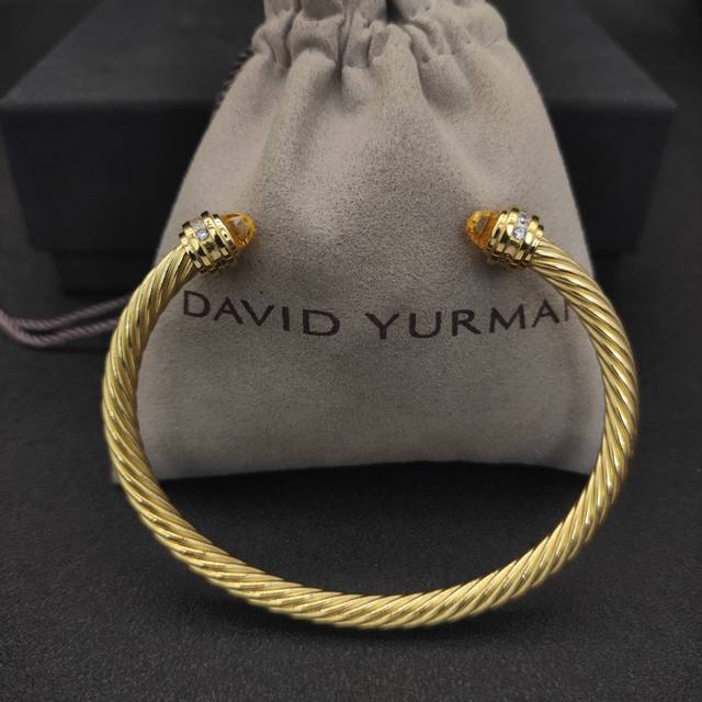 David Yurman 5Mm Gold With Yellow Diamond Bracelet Recommended For Wrist Circumf