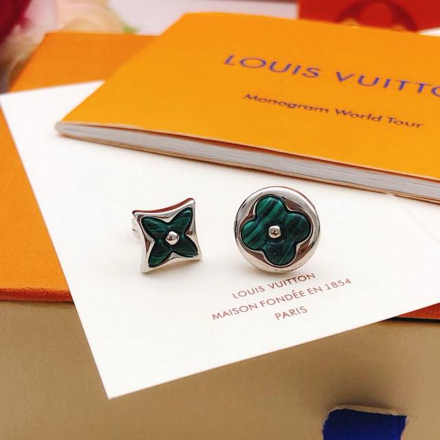 No.Led0209 Lv*Latest Green Mother-Of-Pearl Earrings Consistent Zp Brass Material
