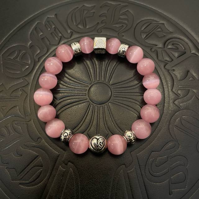 New Counter Quality Chrome Hearts Classic Retro Pink Cat's Eye Multi-Element Bra