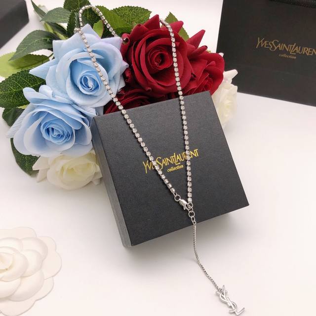 No.Yxl0002 Yves Saint Laurent Ysl Necklace Chain With Diamonds High-End Full Tas
