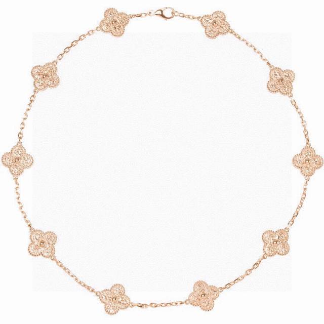 Van Cleef & Arpels Necklace Gold-Stamped Ten-Flower Necklace New Product Look Ca