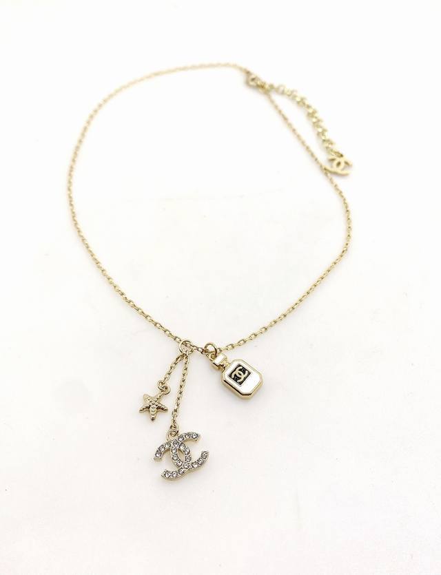 chanel Latest White Perfume Bottle Necklace Consistent Zp Brass Material