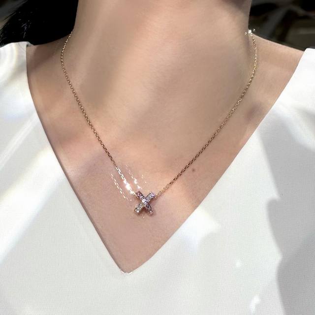 Silver Champagne Gold Our Cross Necklace Can Be Customized. 18K Real Gold And Re