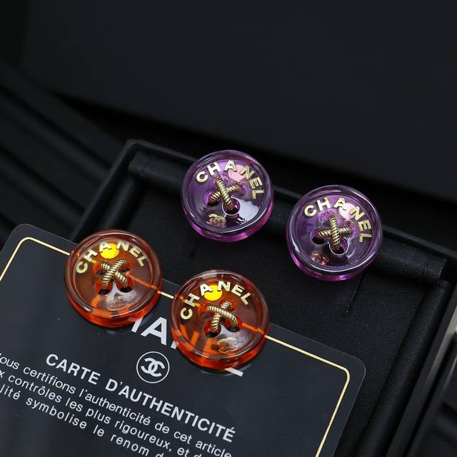 chanel Acrylic Candy Color Button Earrings I Want A Dopamine Summer Chanel Ac