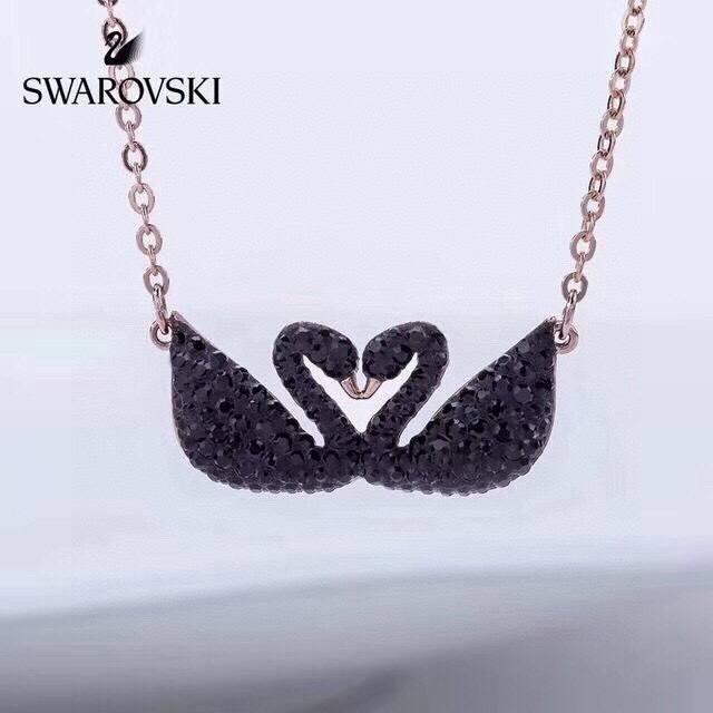 swarovski Double Black Swan Clavicle Necklace This Gorgeous And Dazzling Neck