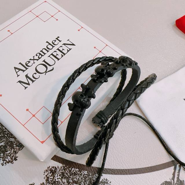 New Alexander Mcqueen Leather Bracelet. Original Custom Made. The Rebellious And