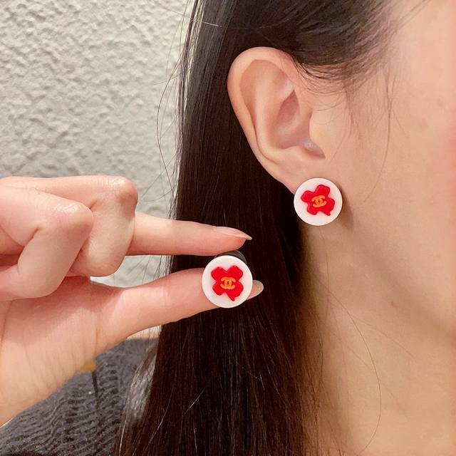 Chanel Camellia Double C Earrings
