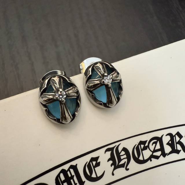 chrome Heart Chrome Heart Blue Diamond Earrings