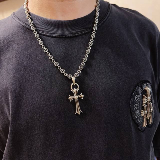 New Counter Quality Chrome Hearts Chrome Hearts Flower Ball Necklace Cross Penda