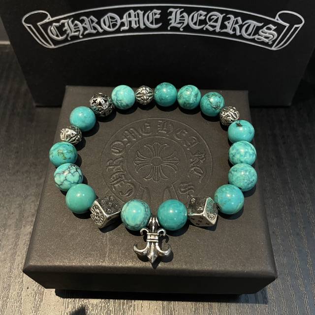 New Counter Quality Chrome Hearts Classic Retro Multi-Element Turquoise Bracelet