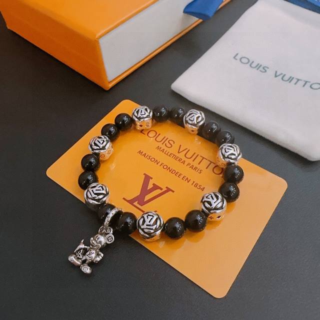 Counter Exquisite Version Lv Louis Vuitton Multi-Element Agate Thai Silver Style