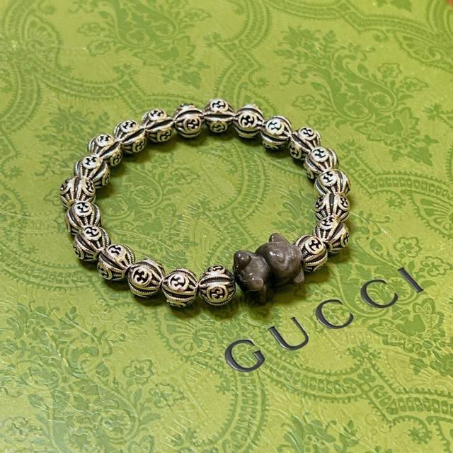 Gucci Bracelet Luxury Bracelet Unisex Latest Silver Obsidian Beaded Bracelet Hig