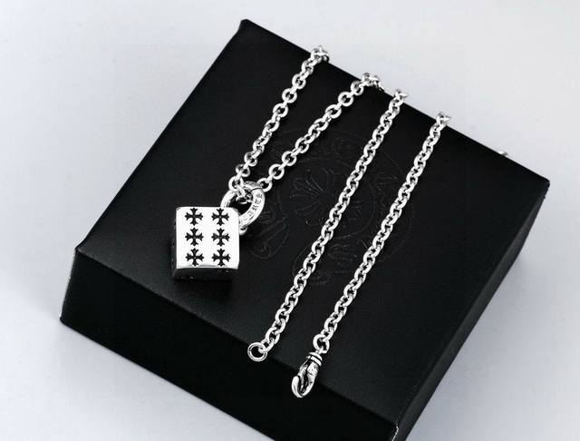 chrome Hearts Chrome Hearts Unique Trend Dice Pendant Sterling Silver Necklac