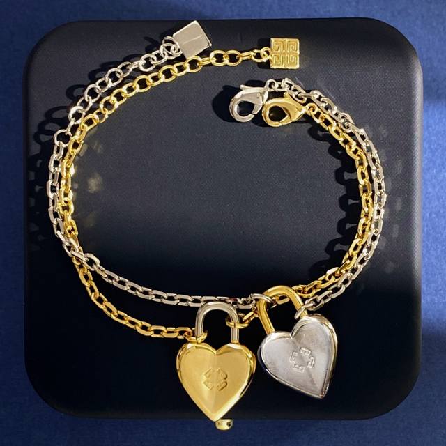 Bracelet Gv92 Givenchy Fashion Design Gold And Silver Color Love Lock Pendant Br