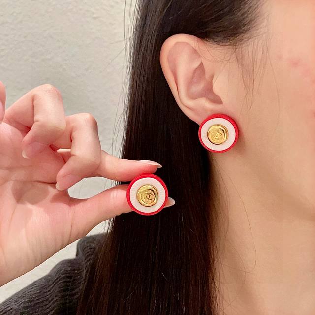 Chanel Round Double C Earrings