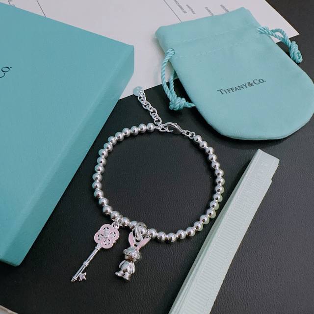 Tiffany&Co. Counter Exquisite Silver Version Bracelet Celebrity Style Retro Old