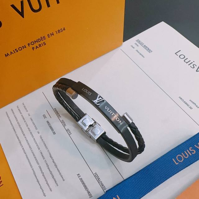 High Quality Lv Louis Vuitton Cowhide Bracelet Bracelet Original Goods Counter N