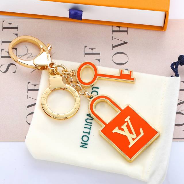 Donkey's New Orange Key Lock Pendant Keychain Louis Vuitton Lock Key Design Meta