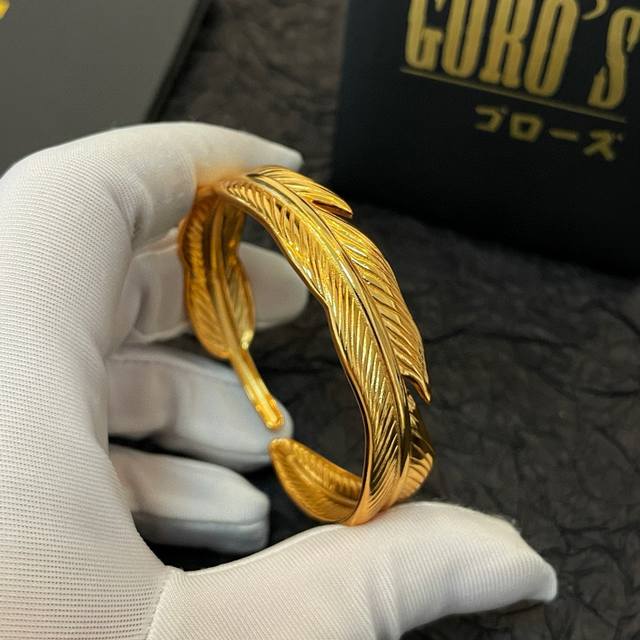 New Arrival Goro S Takahashi Goro Feather Open Bracelet Top Version Look For Exc