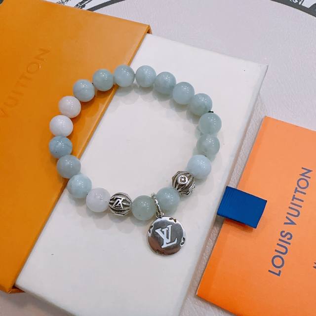 Counter Exquisite Version Lv Louis Vuitton Multi-Element Agate Thai Silver Style