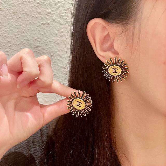 Chanel Sun Double C Earrings