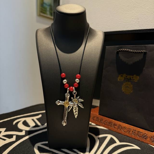 New Arrival Goro S Takahashi Goro Cross Maple Leaf Rope Necklace Top Version Loo