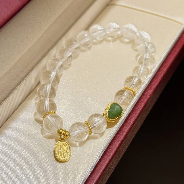 a6015 Ins Feng Shui Jadeite Chalcedony Gourd Bead Bracelet Is So Elegant. Tho