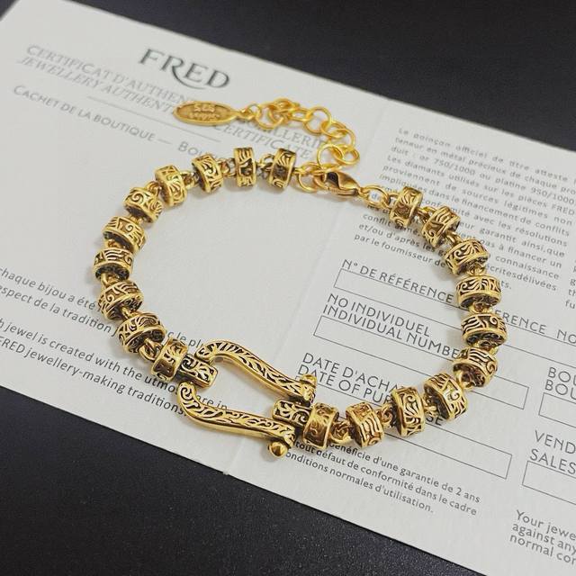 Fred Horseshoe Buckle Bracelet, Finely Crafted Micro-Inlaid, High-End Custom Cou