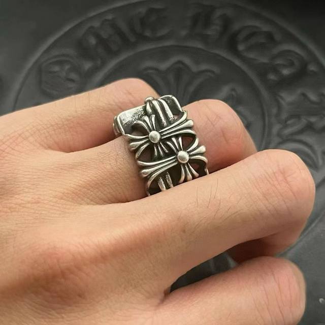 Counter Quality Chrome Hearts Chrome Hearts Classic Retro Cross Tomb Ring Concav