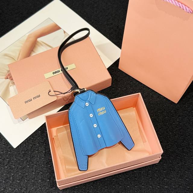 New Arrival -Miumiu Miu Miu Leather Blue Shirt Lanyard Pendant -Miu Miu A Unique