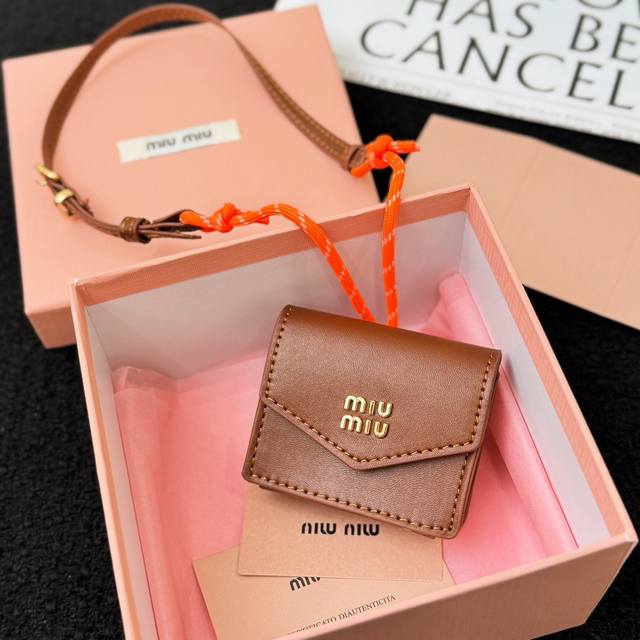 New Product In 3 Colors -Miumiu Leather Earphone Bag Lanyard -This Leather Penda