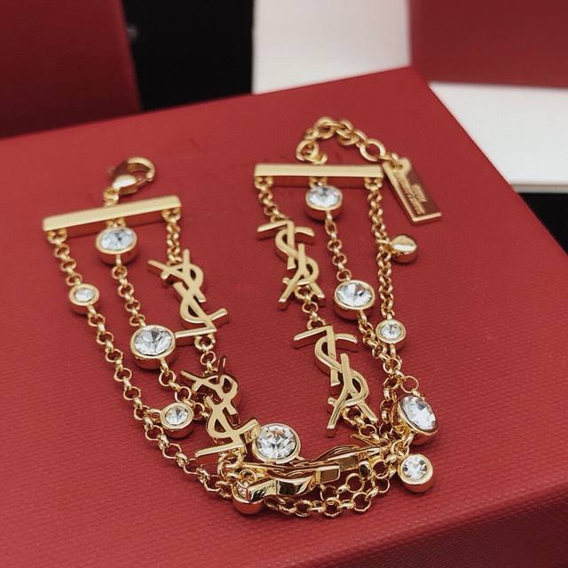 No.Ysl0010 Yvessaintlauren*Latest Multi-Layered Bracelet Consistent Zp Brass Mat