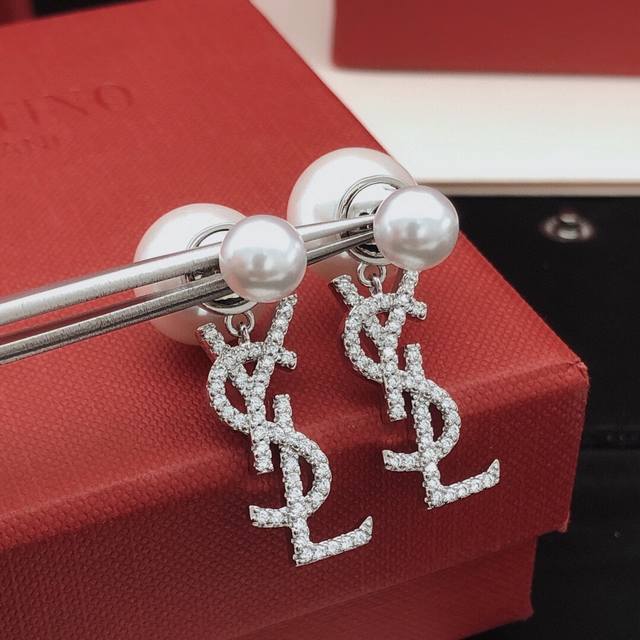 No.Yed0075 Yvessaintlauren*Latest Model Large And Small Pearl Pendant Letter Dia