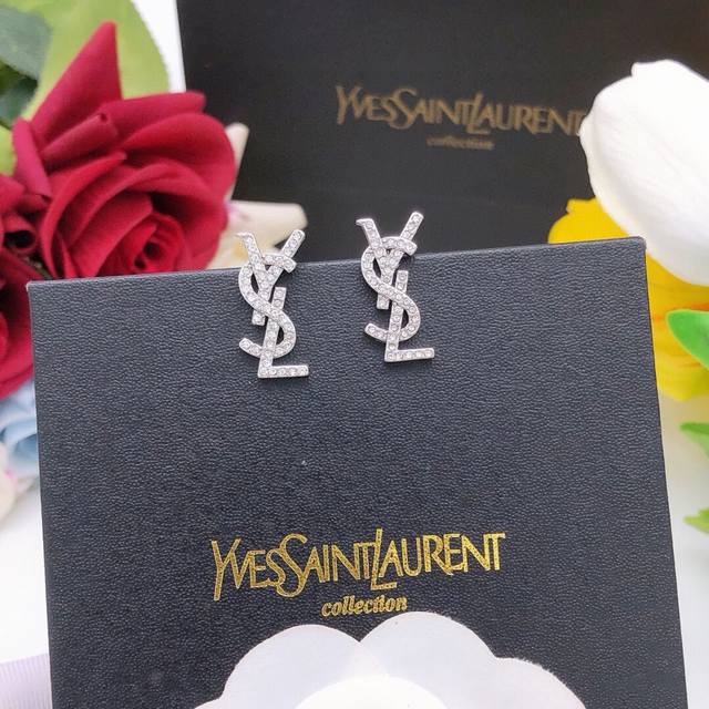 No.Yed0066 Yvessaintlauren*Latest Silver Mini Earrings Zp Brass Material