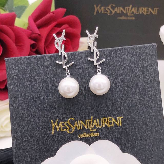 No.Yed0061 Ysl*Latest Style Pearl Earrings Consistent Zp Brass Material