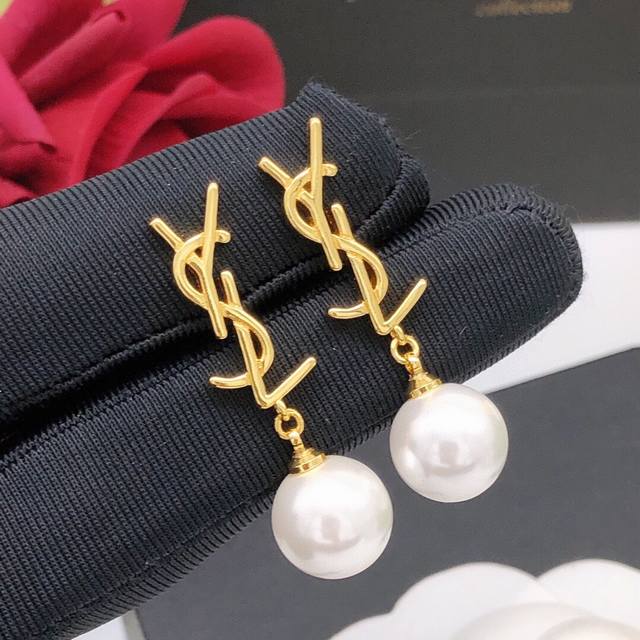 No.Yed0060 Ysl*Latest Style Pearl Earrings Consistent Zp Brass Material