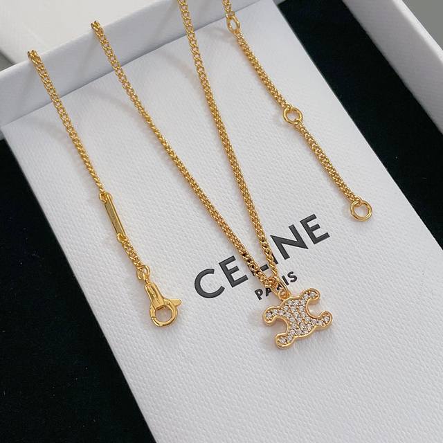 c Full Diamond Arc De Triomphe Logo Necklace Celine Necklace I Love It At Fir