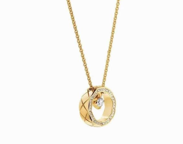 cnc Technology High Quality Chanel Coco Crush Series Necklace Diamond Pattern