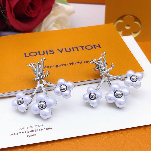 No.Led0095 Lv*Latest Flower Earrings Silver Consistent Zp Brass Material
