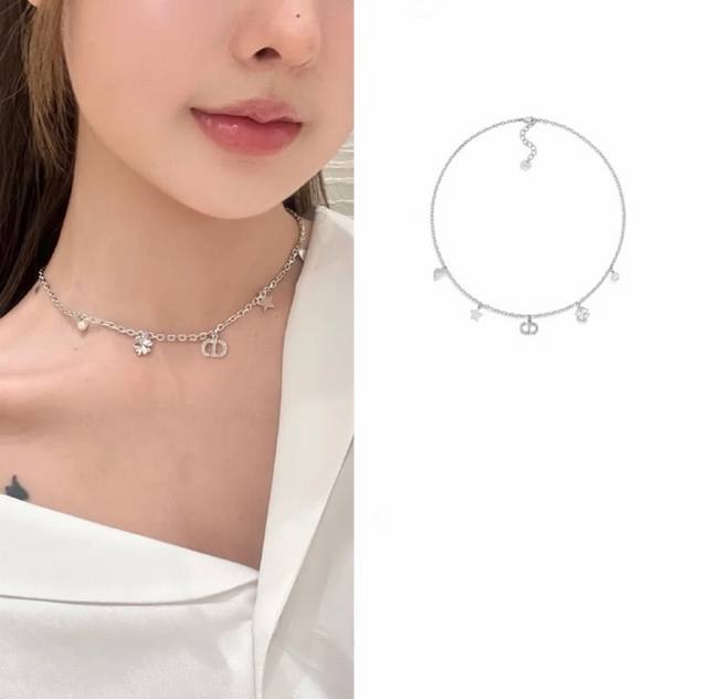 Today's New Code N1081 0255820 Dior Necklace Hot-Selling New Model Dior Silver C