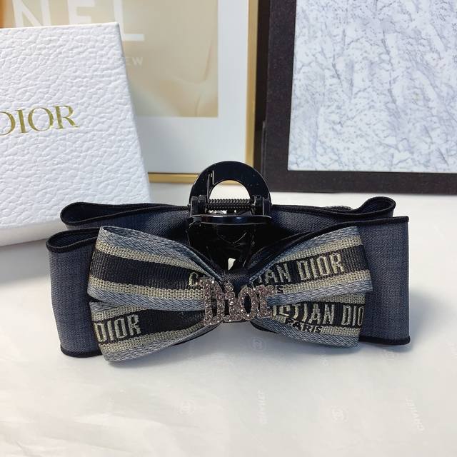dior Dior Dior Clip Bow Ribbon Logo Clip Temperament Versatile Daily Exquisit